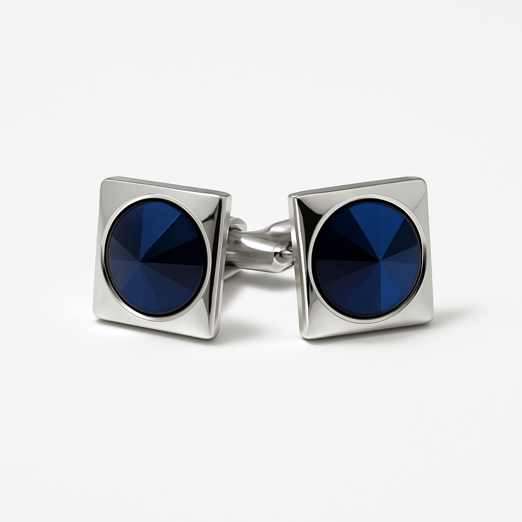 Royal Azure Silver Luxury Cufflinks - Andaaz Hub