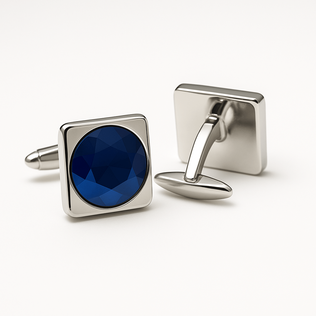 Royal Azure Silver Luxury Cufflinks - Andaaz Hub